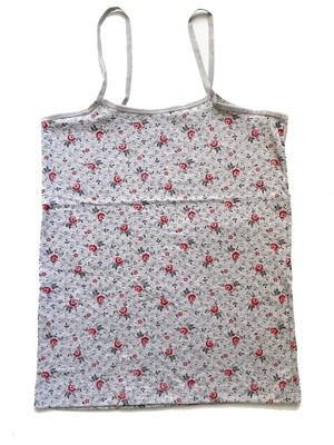 Skygo Kadın Askılı Desenli Atlet Dantelli Empirme Pamuklu Penye D2