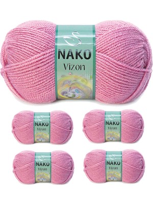 Skygo 5 Adet Vizon Premium Akrilik El Örgü Ipi Yünü Renk NO:275 Gül Kurusu