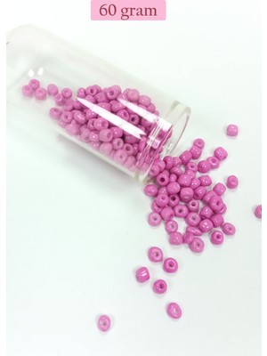 Skygo Dökme Cam Kum Boncuk Büyük Boy (6/0) 4 mm - 60 Gram - Koyu Pembe - BNC127
