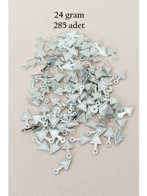 Skygo Oya Abiye Bileklik Kolye Pleksi Metalik Plastik Pul Gümüş Renk 24 Gram 285 Adet - BNC565