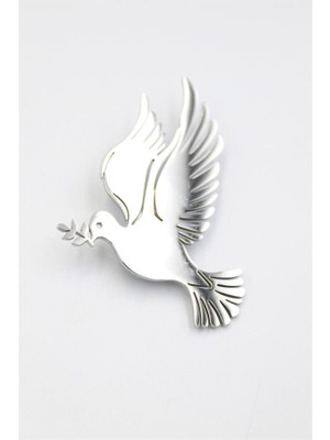 Skygo Çelik Güvercin Broş - Gümüş