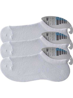 Skygo Beyaz Erkek Görünmez Çorap 3 Çift