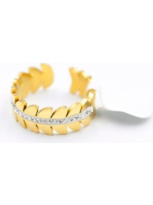 Skygo 6'lı Taşlı Yaprak Yüzük - Altın