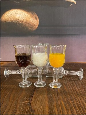 Skygo 6'lı Larin Kahve Yanı Su Bardağı Şeffaf Renk ROYALEKS-70682