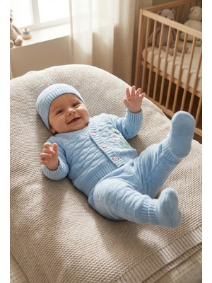 Buufuu Bebek Triko Takım Uzun Kollu 4 Parça Set 0-6 Ay