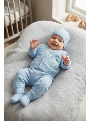 Buufuu Bebek Triko Takım Uzun Kollu 4 Parça Set 0-6 Ay