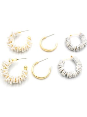 Skygo Kristal Boncuklu Küpe - Beyaz