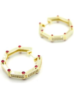 Skygo Taşlı Serenay Küpe - Altın