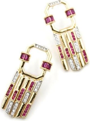 Skygo Taşlı Küpe - Pembe