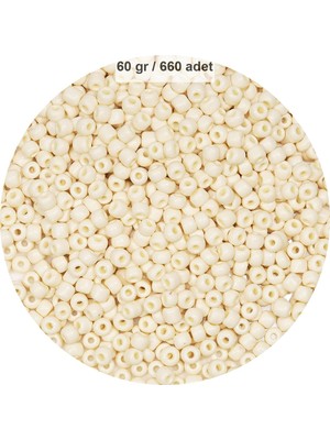 Skygo Beyaz Renk 4 mm Yaklaşık 660 Adet / 60 Gram Cam Boncuk Oya Yazma Bileklik ve Kolye