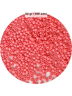 Skygo Pembe Renk 4 mm Yaklaşık 660 Adet / 60 Gram Cam Boncuk Oya Yazma Bileklik ve Kolye