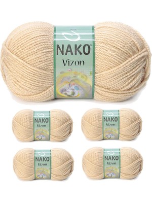 Skygo 5 Adet Vizon Premium Akrilik El Örgü Ipi Yünü Renk NO:219 Deve Tüyü