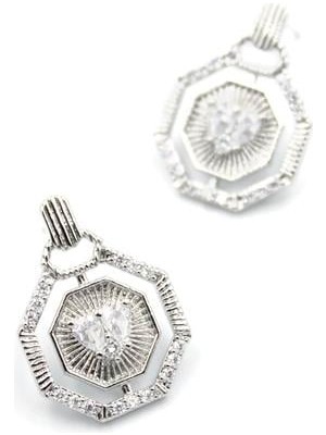 Skygo Taşlı Küpe - Gümüş