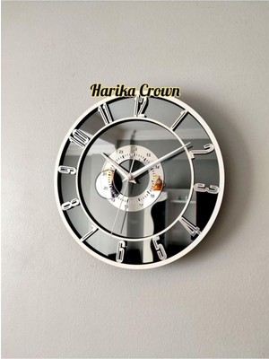 Kumi gerçek aynalı dekoratif duvar saati (masa veya duvar saati) 25 cm
