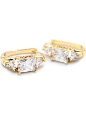 Skygo Baget Taşlı Küpe - Altın