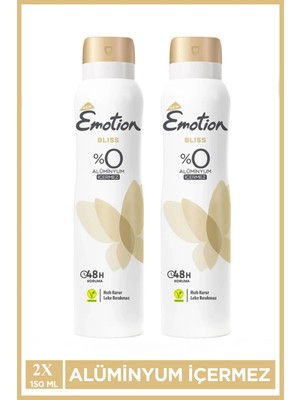 Skygo 2 Adet Emotion Bliss Kadın Vegan Deodorant 150 ml Hızlı Kurur , Leke Bırakmaz