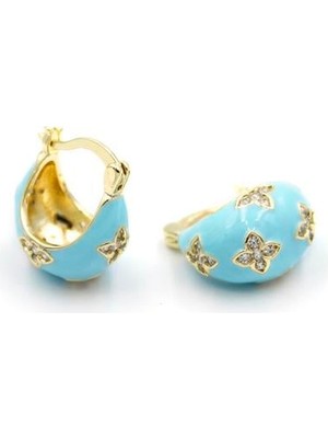 Skygo Mineli Çanta Küpe - Açık Mavi