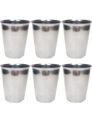 Skygo 6 Adet Paslanmaz Çelik Krom Bardak 9 x 7,5 x 5,5cm