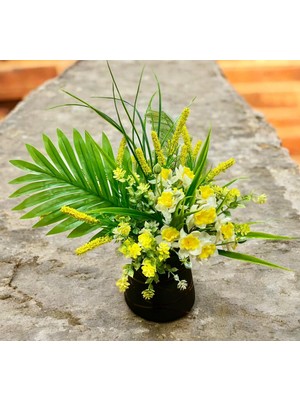 Sedosh Home Vision Cam Vazoda Sarı Nergis Aranjmanı (H:30CM)