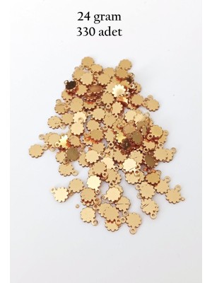 Skygo Oya Abiye Bileklik Kolye Pleksi Metalik Plastik Pul Altın Renk 24 Gram 330 Adet - BNC534