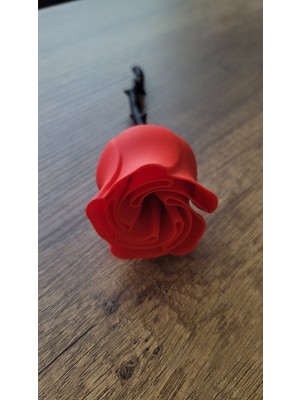 3D Baskı Kırmızı Gül – Solmayan Dekoratif Gül, Siyah Dikenli Sap