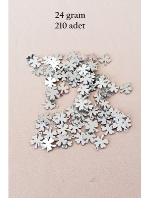 Skygo Oya Abiye Bileklik Kolye Pleksi Metalik Plastik Pul Gümüş Renk 24 Gram 210 Adet - BNC562