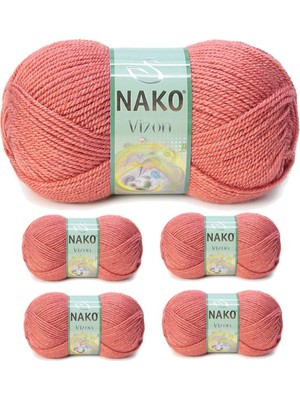 Skygo 5 Adet Vizon Premium Akrilik El Örgü Ipi Yünü Renk NO:2574 Gül Kurusu