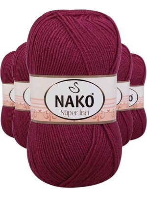 Skygo 5 Adet Süper Inci El Örgü Ipi 100 gr Vişne Çürüğü 2187