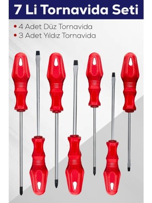 Skygo 7'li Tornavida Seti (4 Adet Düz Tornavida 3 Adet Yıldız Tornavida)