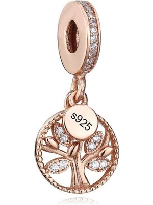 Kumi Bileklik Ve Kolye Için 925 Ayar Damgalı Gümüş Kaplama Yuvarlak Charm