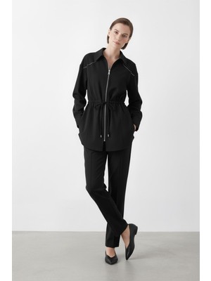 Puane Kadın Fermuarlı Yaka Belden Bağcıklı Ikili Takım - 14431