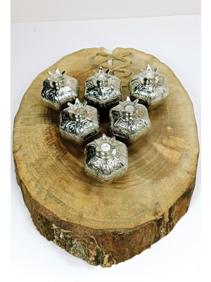 Skygo 6 Lı Mini Eskitme Osmanlı Temalı Açık Renk Nar Lokumluk Sunum