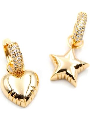 Skygo Kalp Yıldız Küpe - Altın