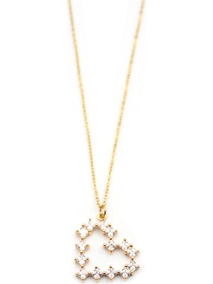 Skygo Taşlı Kalp Kolye - Altın