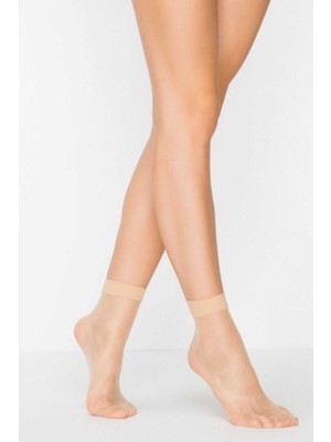 Skygo Kadın Ten Süper 15 Mat Soket Çorap Açık Ten