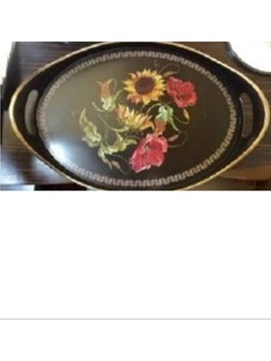 Skygo Oval Hira Desenli Sunum Tepsisi ROYALEKS-İSR-5723