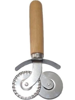 Skygo Ahşap Saplı Pizza ve Hamur Ruleti Kesici 2'li ROYALEKS-676
