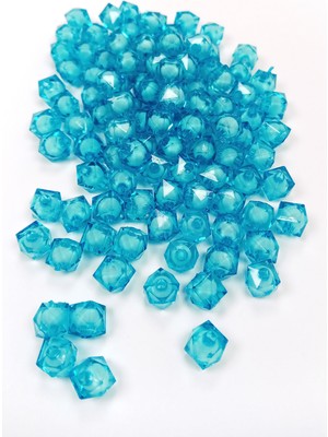 Skygo Küp Boncuk Içten Boncuklu Bileklik Çanta Boncuğu 10 mm 50 gr Gök Mavi - BNC449