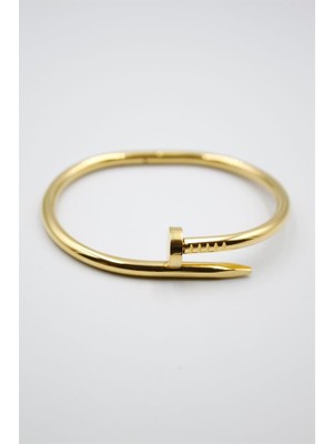 Skygo Taşsız Çivi Çelik Bilezik - Altın