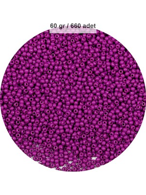 Skygo Fuşya Renk 4 mm Yaklaşık 660 Adet / 60 Gram Cam Boncuk Oya Yazma Bileklik ve Kolye