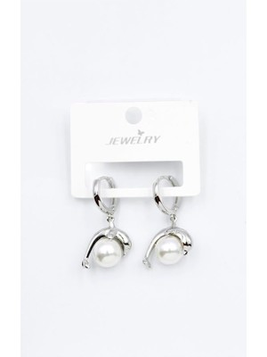 Skygo Incili Yunus Küpe - Gümüş