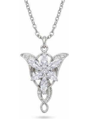 Kumi Gümüş Kaplama Evenstar Akşam Yıldızı Arwen Tasarım Kadın Kolye Zirkon Taşlı Zincirli Fantastik