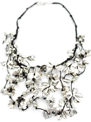 Skygo Metal Çiçek Kolye - Gümüş