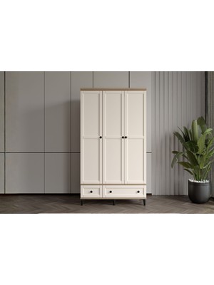 Doressa Duns Walnut 3 Kapılı Gardırop