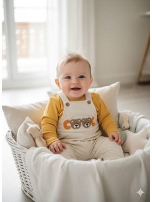 Buufuu Bebek Tulum ve Tişört Takımı Uzun Kollu Cool Desenli