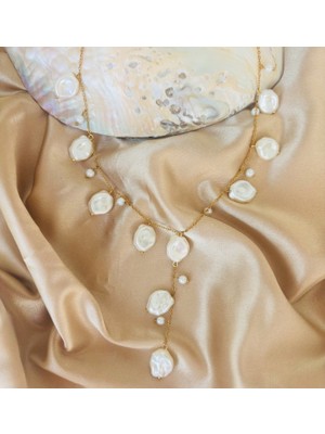 Çelik Zincirli Akrilik Inci Kolye