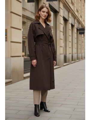Soul Kadın Kuşaklı Trench Trenç Kot - 32403TRÇ
