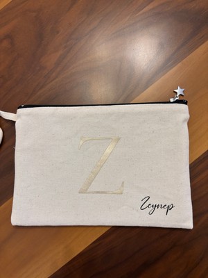 Elissydesign  Özel Tasarım Isim Yazılı Kanvas Clutch Çanta – Hediye El Çantası