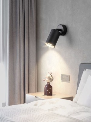 Riolight Modern Mafsallı Hareketli Başlık Siyah Yatak Başı Spot LED Aplik (Ampul Dahil)