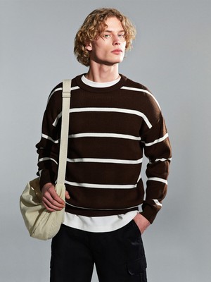 Lc Waikiki Yeni Sezon Bisiklet Yaka Uzun Kollu Çizgili Erkek Triko Kazak